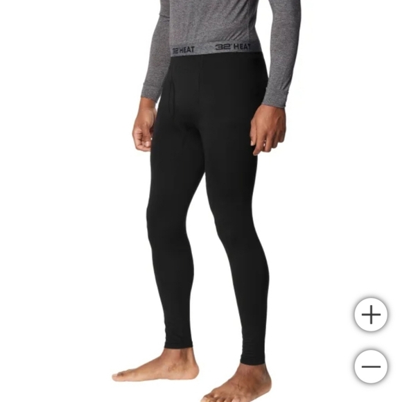 New 32 Degrees Men's 2-Pack Black Heat Thermal Base Layer Pants Size Medium - Picture 2 of 4